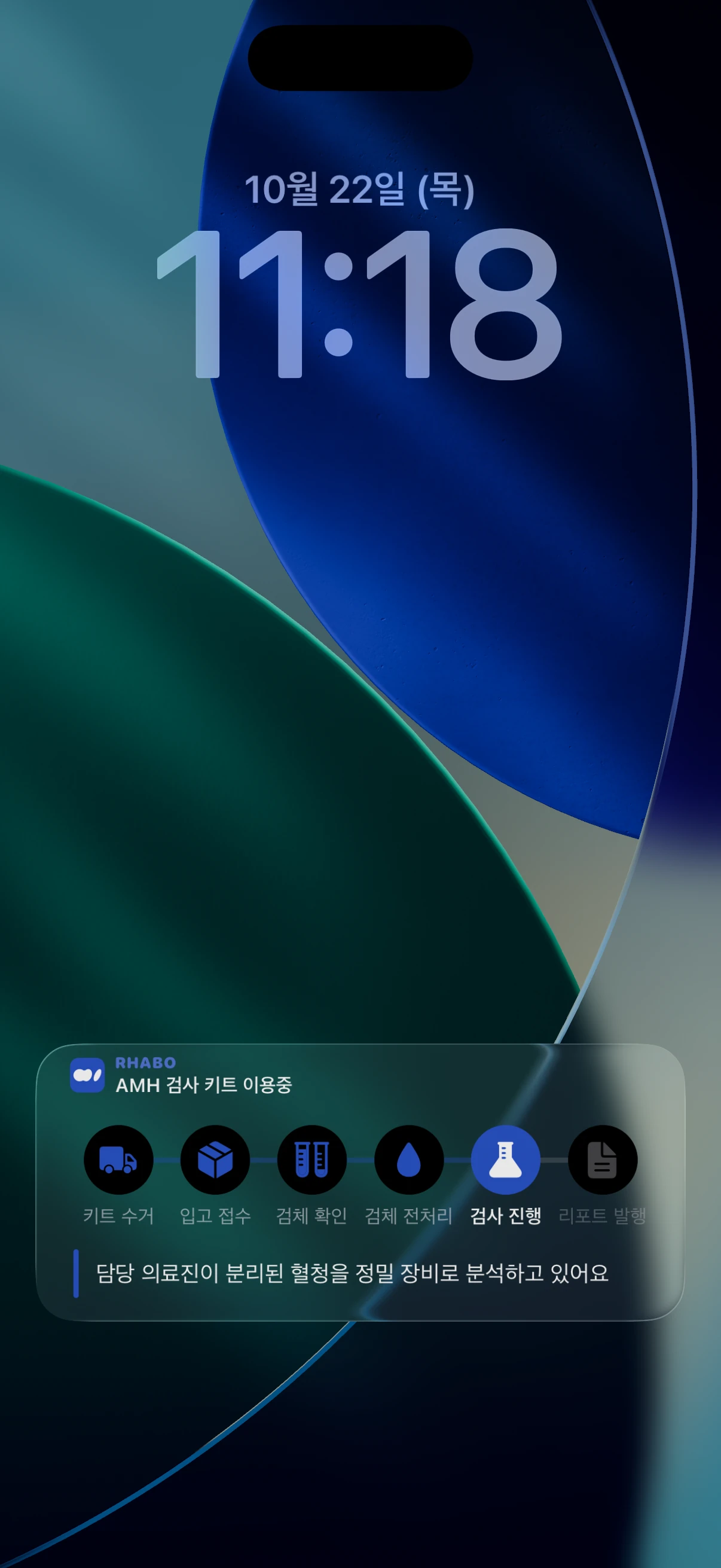 잠금화면 Live Activity: 정밀 분석 중