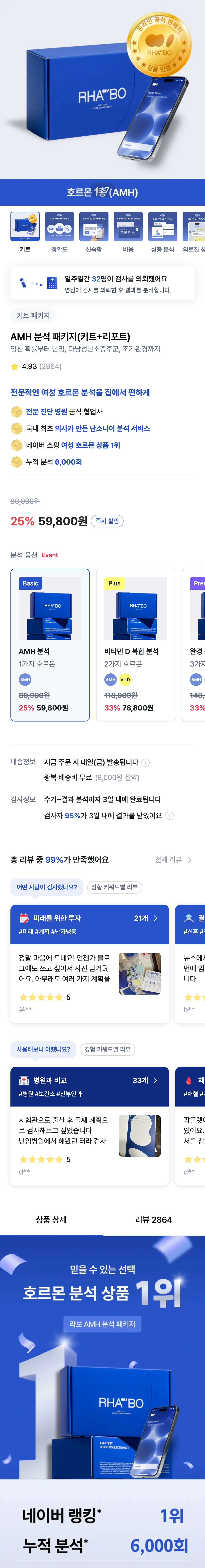 AMH 분석 패키지 상품 상세